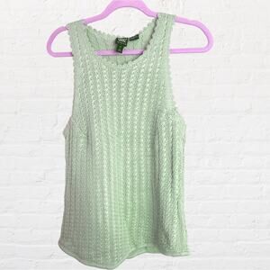 Worth mint green crochet knit sleeveless top